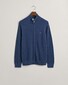 Gant Cotton Piqué Zip Cardigan Vest Dusty Blue Sea