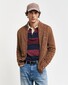 Gant Cotton Piqué Zip Cardigan Vest Hazelnut Melange