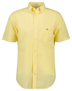 Gant Cotton Poplin Short Sleeve Button Down Overhemd Banana Yellow