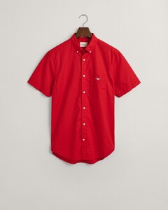 Gant Cotton Poplin Short Sleeve Button Down Overhemd Ruby Red