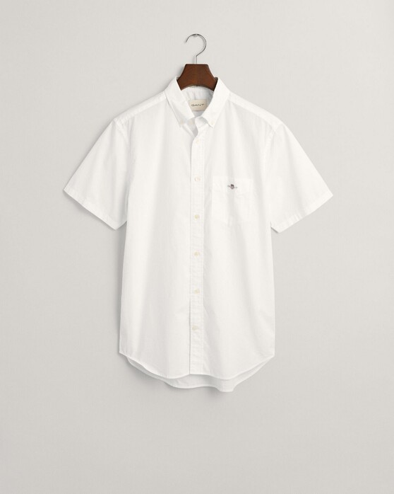 Gant Cotton Poplin Short Sleeve Button Down Overhemd Wit