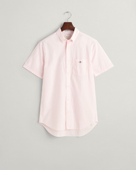 Gant Cotton Poplin Short Sleeve Button Down Overhemd Zacht Roze