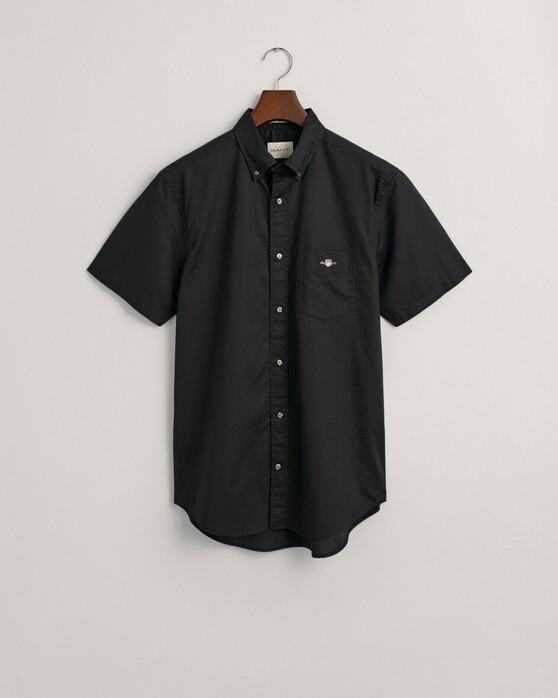 Gant Cotton Poplin Short Sleeve Button Down Shirt Black