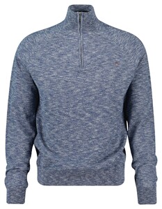 Gant Cotton Slub Half-Zip Trui Dusty Blue Sea