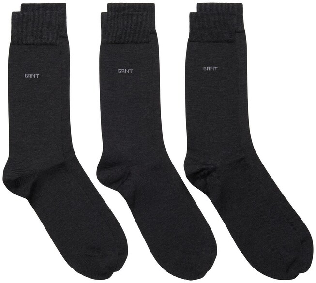 Gant Cotton Socks 3Pack Charcoal Grey