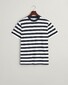 Gant Cotton Stripe Crew Neck T-Shirt Avond Blauw