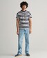 Gant Cotton Stripe Crew Neck T-Shirt Avond Blauw