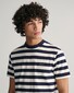 Gant Cotton Stripe Crew Neck T-Shirt Avond Blauw