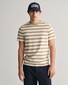 Gant Cotton Stripe Crew Neck T-Shirt Dried Khaki