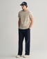 Gant Cotton Stripe Crew Neck T-Shirt Dried Khaki