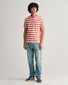 Gant Cotton Stripe Crew Neck T-Shirt Sunset Pink