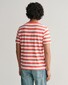 Gant Cotton Stripe Crew Neck T-Shirt Sunset Pink