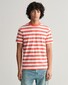 Gant Cotton Stripe Crew Neck T-Shirt Sunset Pink