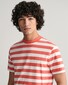 Gant Cotton Stripe Crew Neck T-Shirt Sunset Pink