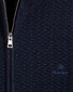 Gant Cotton Texture Fullzip Vest Avond Blauw
