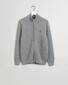 Gant Cotton Texture Zip Cardigan Grey Melange