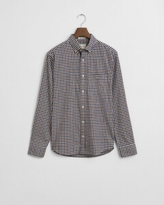 Gant Cotton Twill Gingham Check Button-Down Overhemd Mahogany Brown