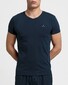 Gant Cotton V-Neck 2Pack T-Shirt Navy-Wit