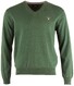 Gant Cotton Wool V-Neck Pullover Bottle Green Melange