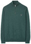 Gant Cotton Wool Zipper Pullover Tartan Green Melange
