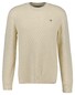 Gant Crew Neck Textured Cotton Pullover Cream