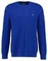 Gant Crew Neck Textured Cotton Pullover Lapis Blue