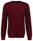 Gant Crew Neck Textured Cotton Pullover Plumped Red