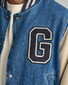 Gant Denim Varsity Jacket Dark Blue Worn In