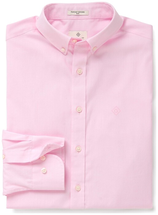 Gant Diamond G Pinpoint Oxford Fitted Shirt California Pink
