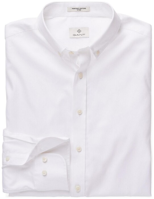 Gant Diamond G Pinpoint Oxford Fitted Shirt White