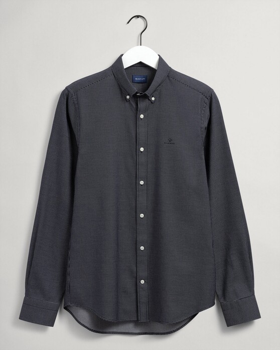 Gant Dobby Fine Pattern Button Down Shirt Grey Melange