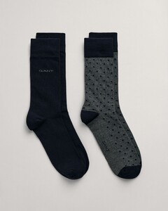 Gant Dot And Solid Socks 2Pack Anthracite Grey