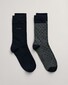 Gant Dot And Solid Socks 2Pack Anthracite Grey