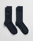 Gant Dot And Solid Socks 2Pack Marine