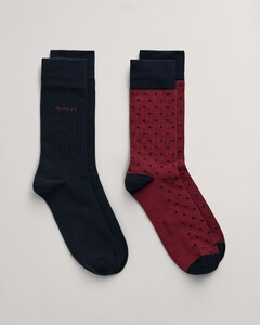 Gant Dot And Solid Socks 2Pack Plumped Red