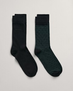 Gant Dot And Solid Socks 2Pack Sokken Groen