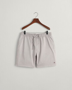 Gant Drawstring Logo Shorts Stretch Cotton Bermuda Mid Grey