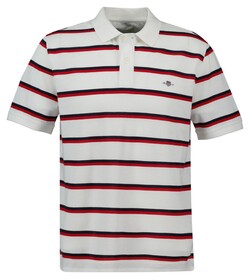 Gant Duo Striped Short Sleeve Organic Cotton Polo Eggshell