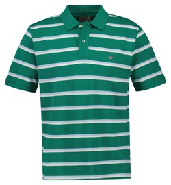 Gant Duo Striped Short Sleeve Organic Cotton Poloshirt Deep Green