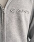 Gant Embossed Full Zip Hoodie Kangaroo Pocket Cardigan Grey Melange