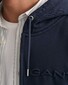 Gant Embossed Full Zip Hoodie Kangaroo Pocket Vest Avond Blauw