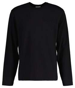 Gant Embossed Long Sleeve Crew Neck T-Shirt Black