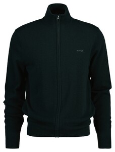 Gant Extrafine Lambswool Blend Zip Cardigan Tartan Green