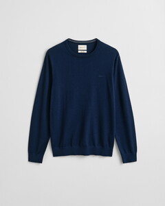 Gant Extrafine Merino Wool Crew Neck Mélange Trui Marine