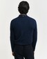 Gant Extrafine Merinowol V-Neck Tone-on-Tone Brand Embroidery Pullover Marine