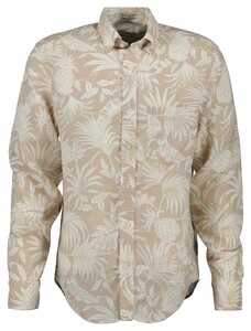 Gant Fantasy Botanical Pattern Linnen Button-Down Overhemd Zand