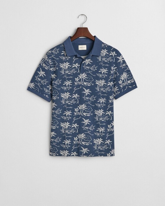 Gant Fantasy Island Pattern Regatta Polo Dusty Navy
