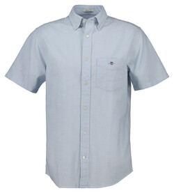 Gant Faux Uni Dobby Texture Overhemd Fresh Blue