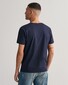 Gant Fine Shield Embroidery Uni V-Neck T-Shirt Evening Blue