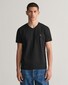 Gant Fine Shield Embroidery Uni V-Neck T-Shirt Zwart